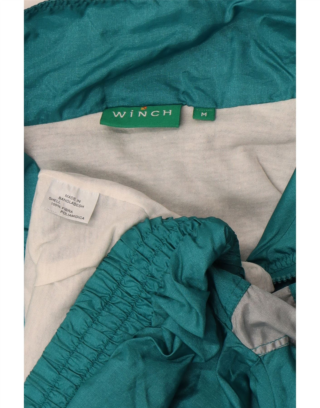 Giacca da ginnastica vintage da uomo in poliammide color block verde medio