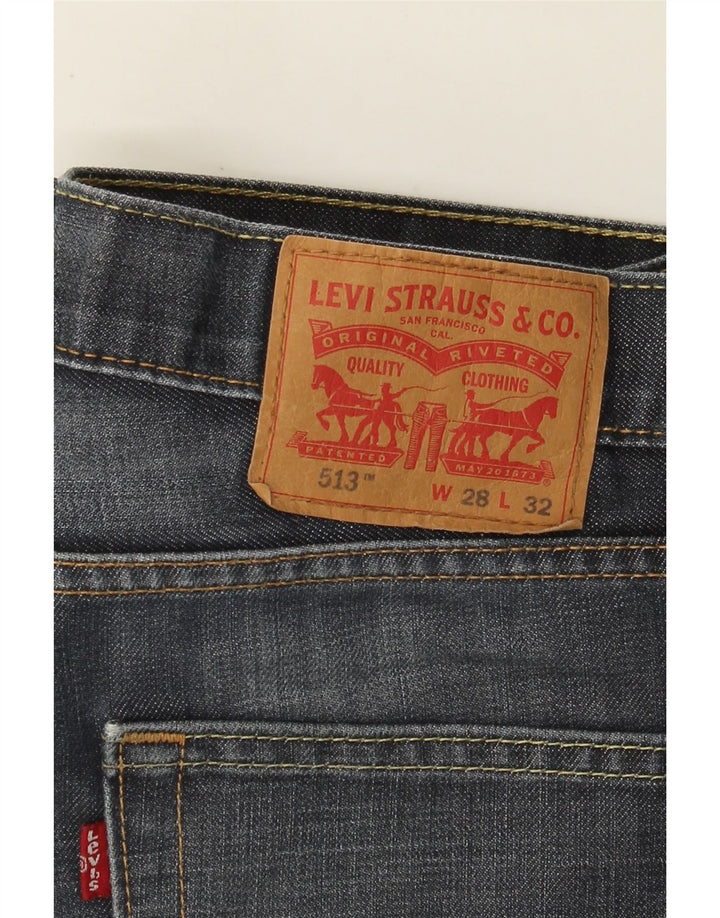Levi's Uomo 513 Slim Jeans dritti W28 L32 Cotone Blu