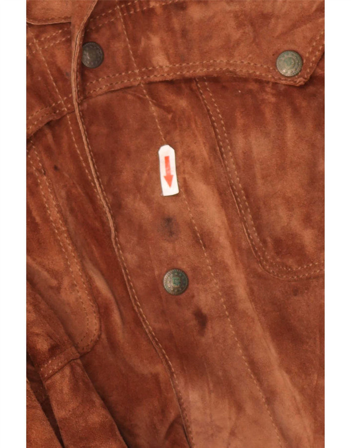 Giacca vintage in pelle scamosciata da uomo UK 38 Marrone medio