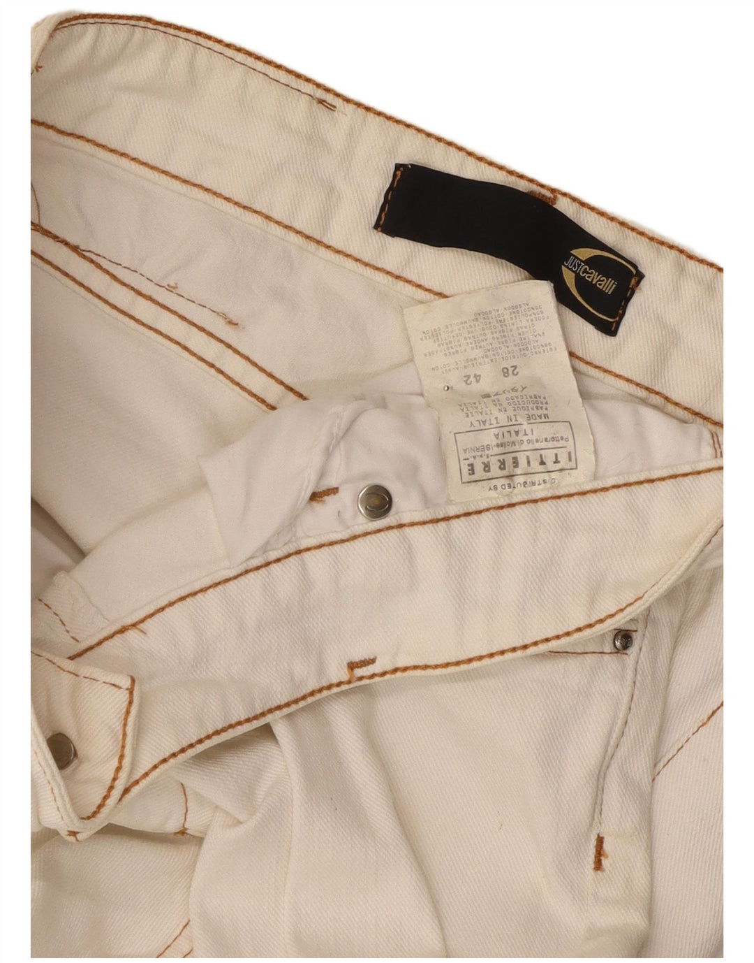 Jeans Bootcut da donna Just Cavalli W28 L29 cotone bianco