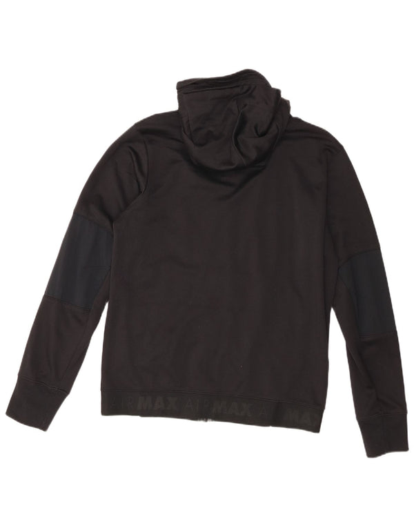 Giacca da ginnastica con cappuccio grafica Nike da uomo, cotone medio nero