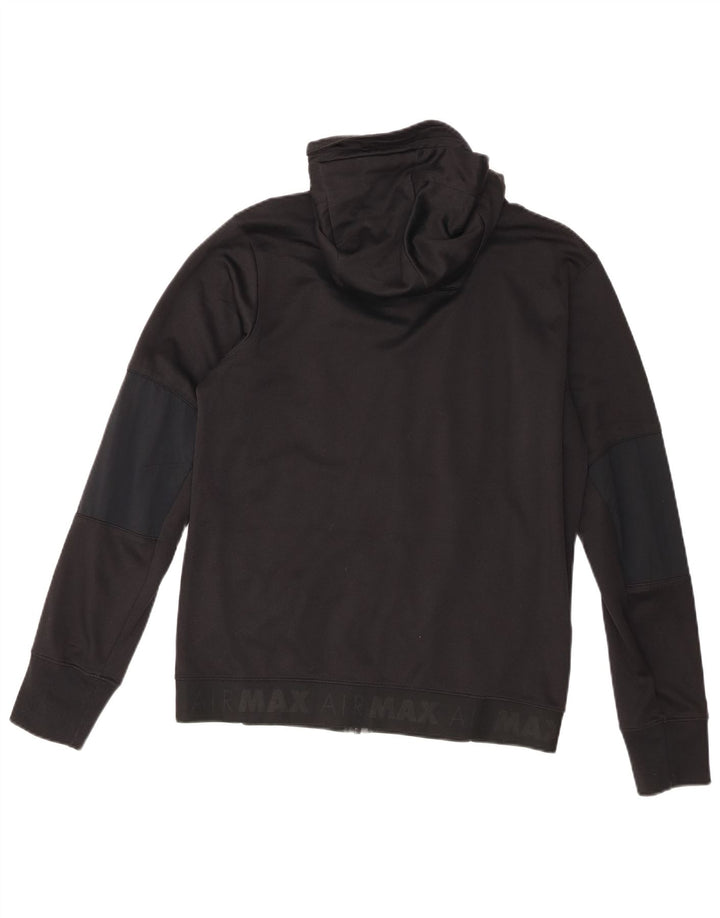 Giacca da ginnastica con cappuccio grafica Nike da uomo, cotone medio nero