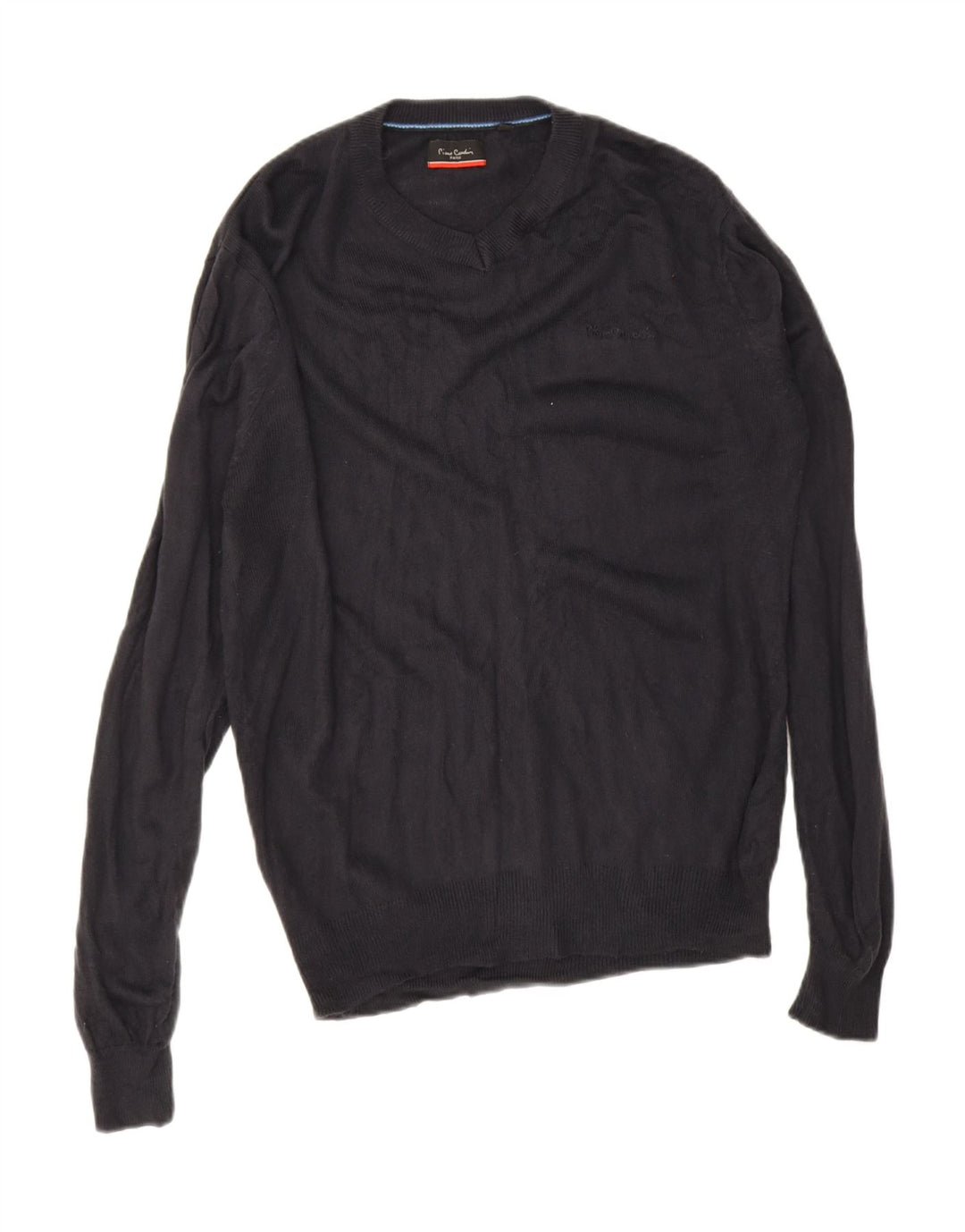 Maglione da uomo con scollo a V Pierre Cardin medio acrilico blu navy