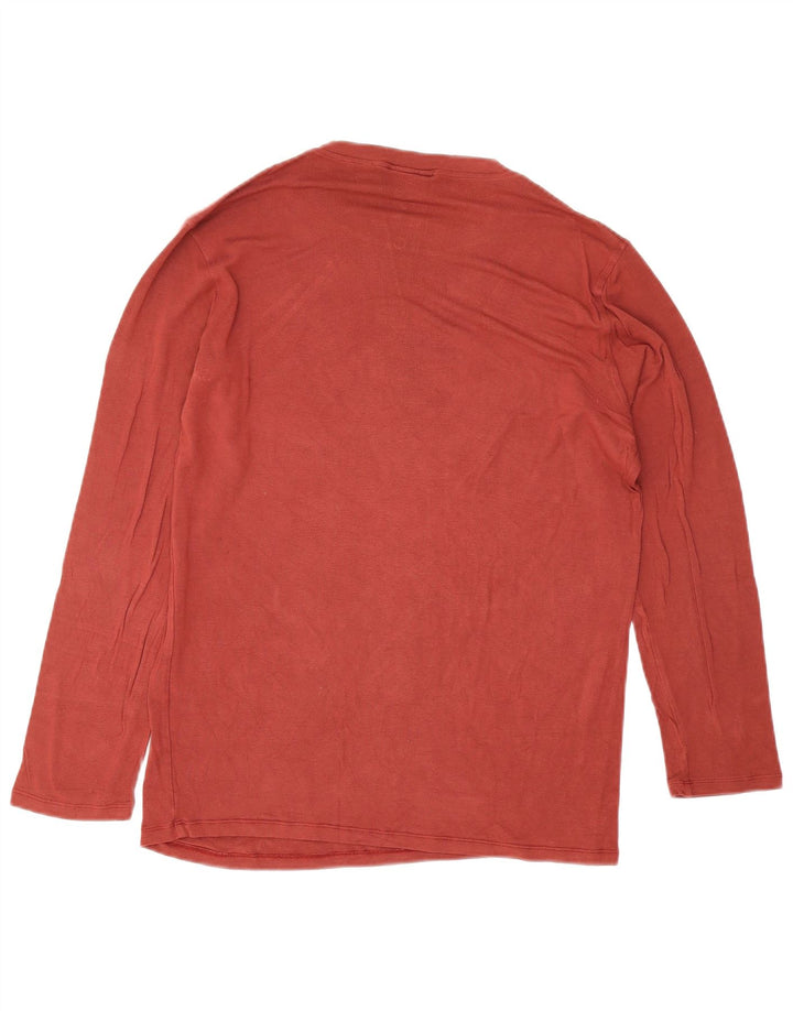 Top Trussardi Jeans Uomo Manica Lunga Large Rosso in Viscosa
