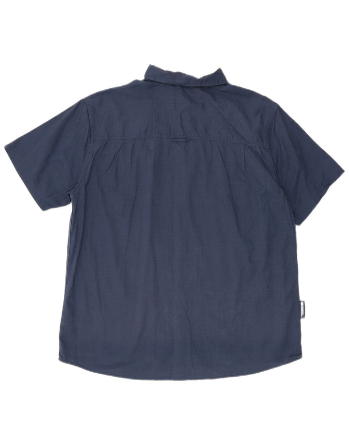 Camicia a maniche corte da uomo Mountain Warehouse Large in cotone blu navy