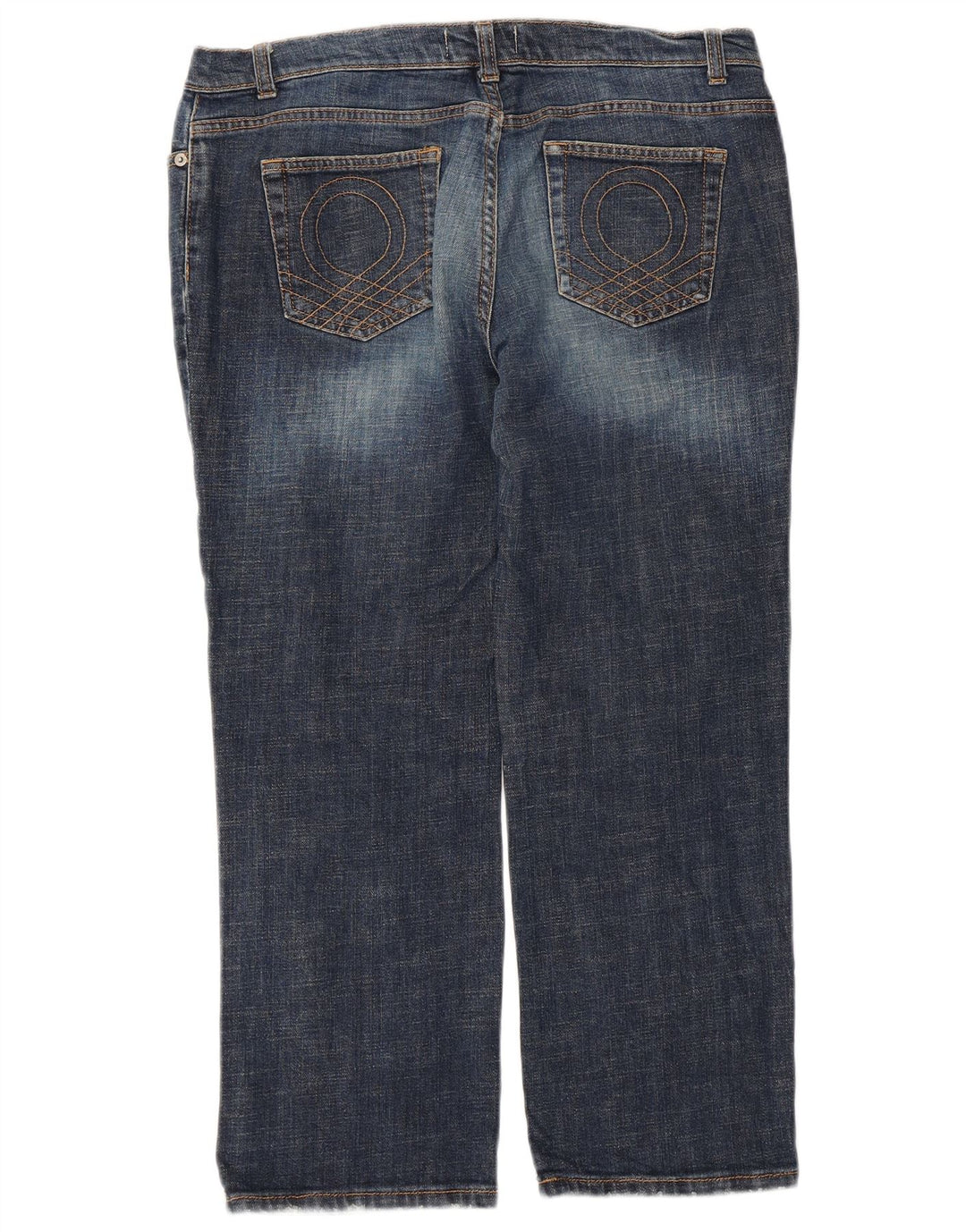 Jeans Cropped Benetton Donna W34 L25 Blu