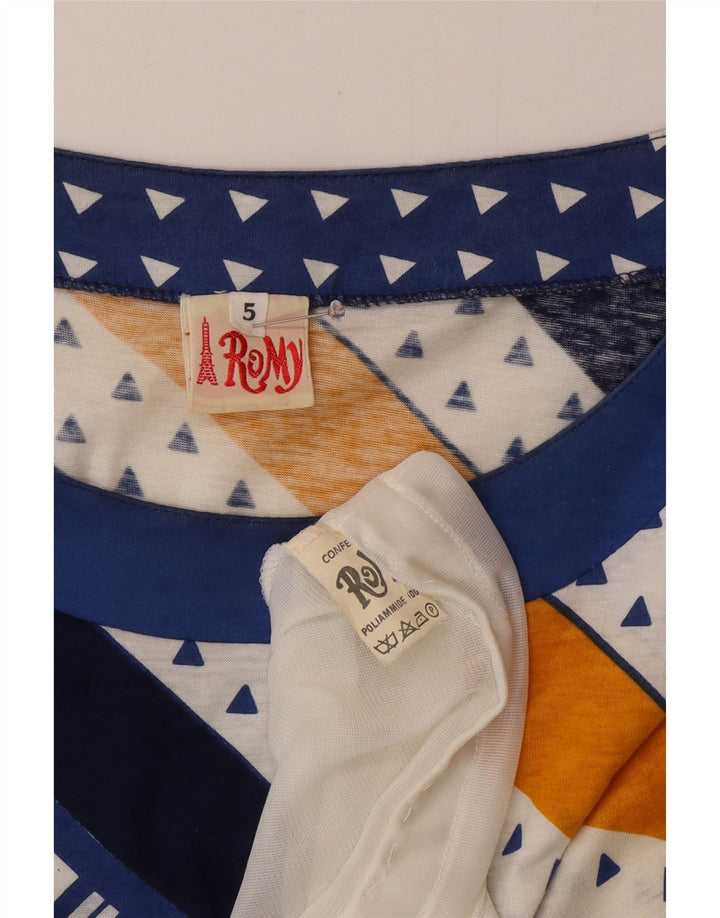 Abito t-shirt da donna Romy UK 18 XL Poliammide geometrica blu