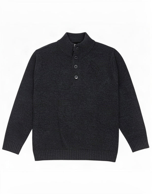 Marks & Spencer Mens Zip Neck Jumper Sweater Large Navy Blue Flecked