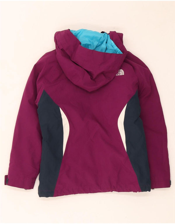 The North Face Girls Hooded Ski Jacket 5-6 Years XS Maroon Colourblock