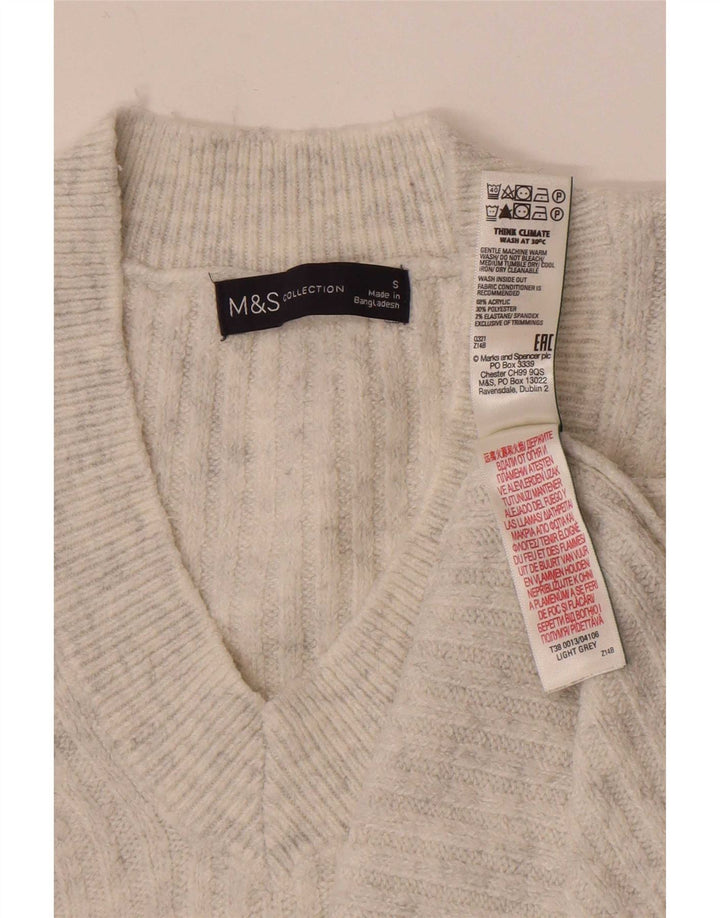 Canotta oversize da donna Marks & Spencer UK 10 piccola in acrilico grigio