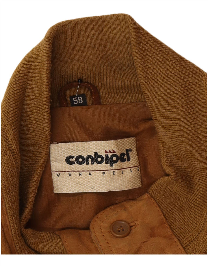 Giacca da uomo in pelle scamosciata Conbipel taglia 58 2XL in pelle beige