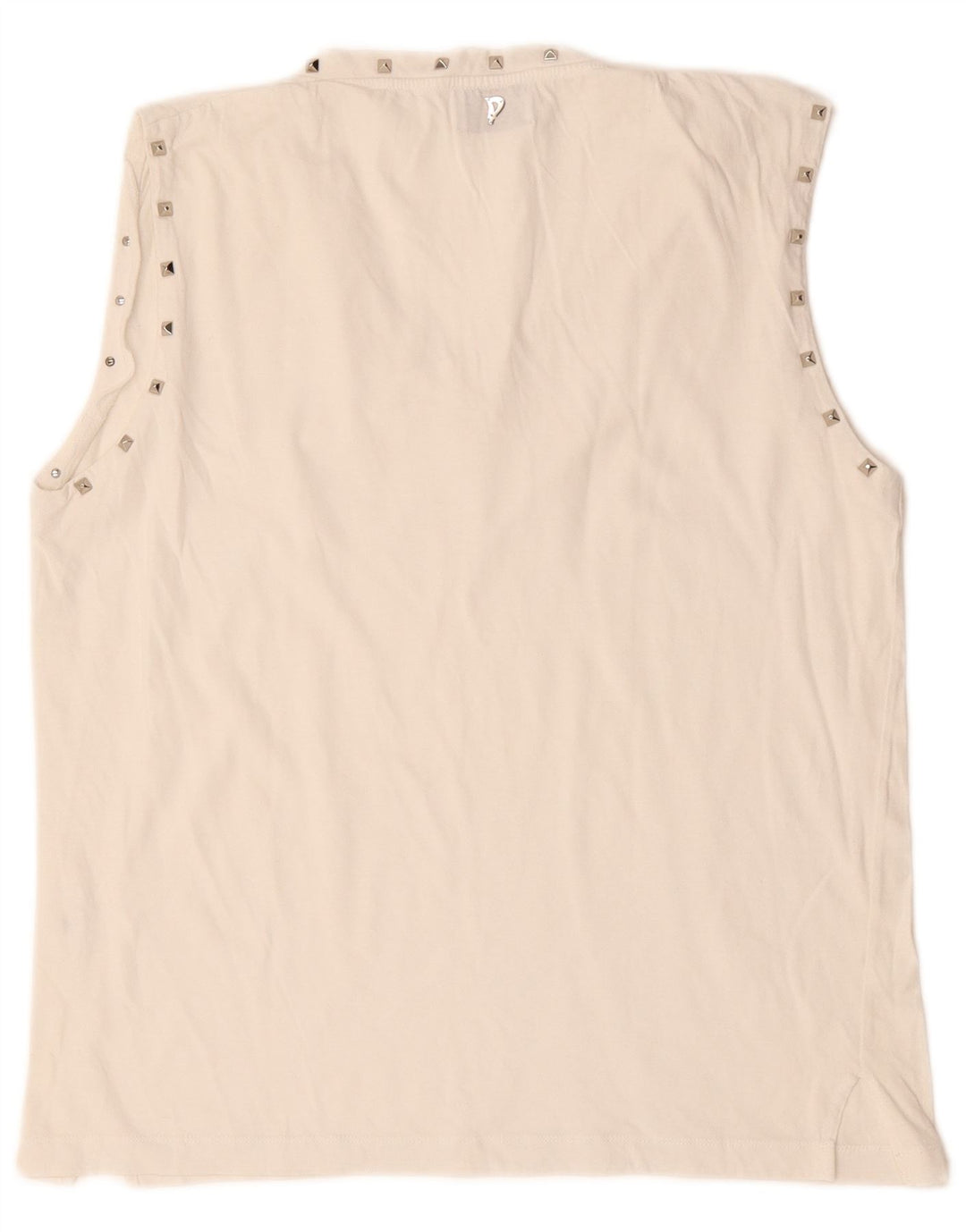 Dondup Camicetta senza maniche da donna Top UK 14 Medio Bianco