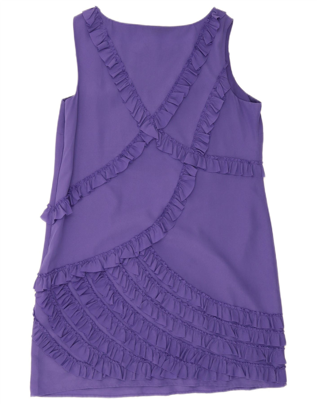 Abito a trapezio sul davanti senza maniche con volant da donna Monsoon UK 18 XL Viola