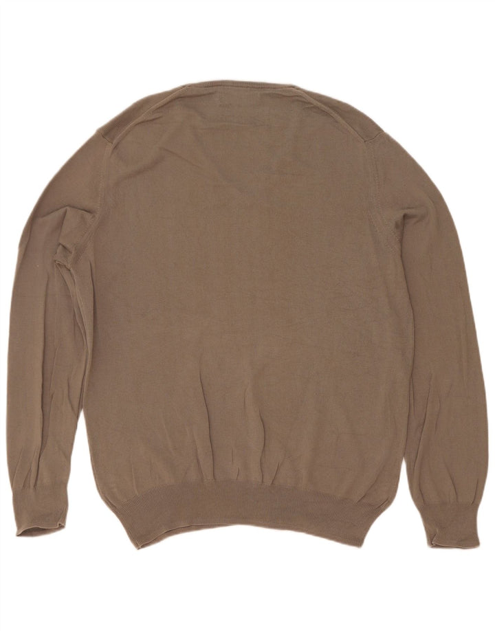 Maglione Zara da uomo con scollo a V grigio medio