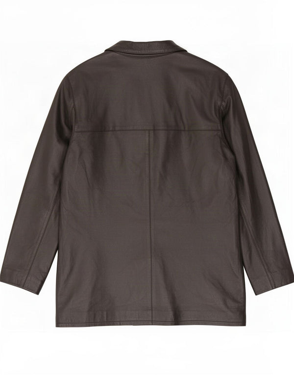 Giacca in pelle vintage da donna IT 48 XL Nera