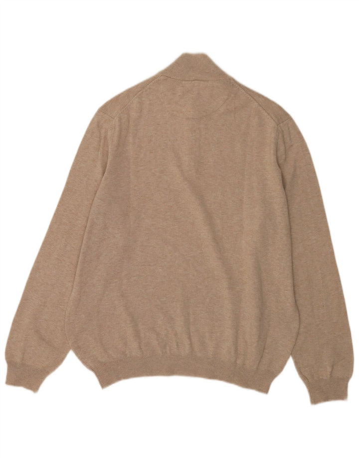 Massimo Dutti Maglione da uomo con zip e collo grande in cotone grigio