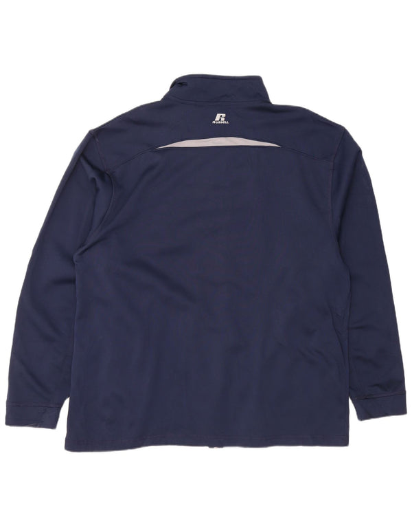 RUSSELL ATHLETIC Giacca da tuta da uomo XL Colorblock blu navy
