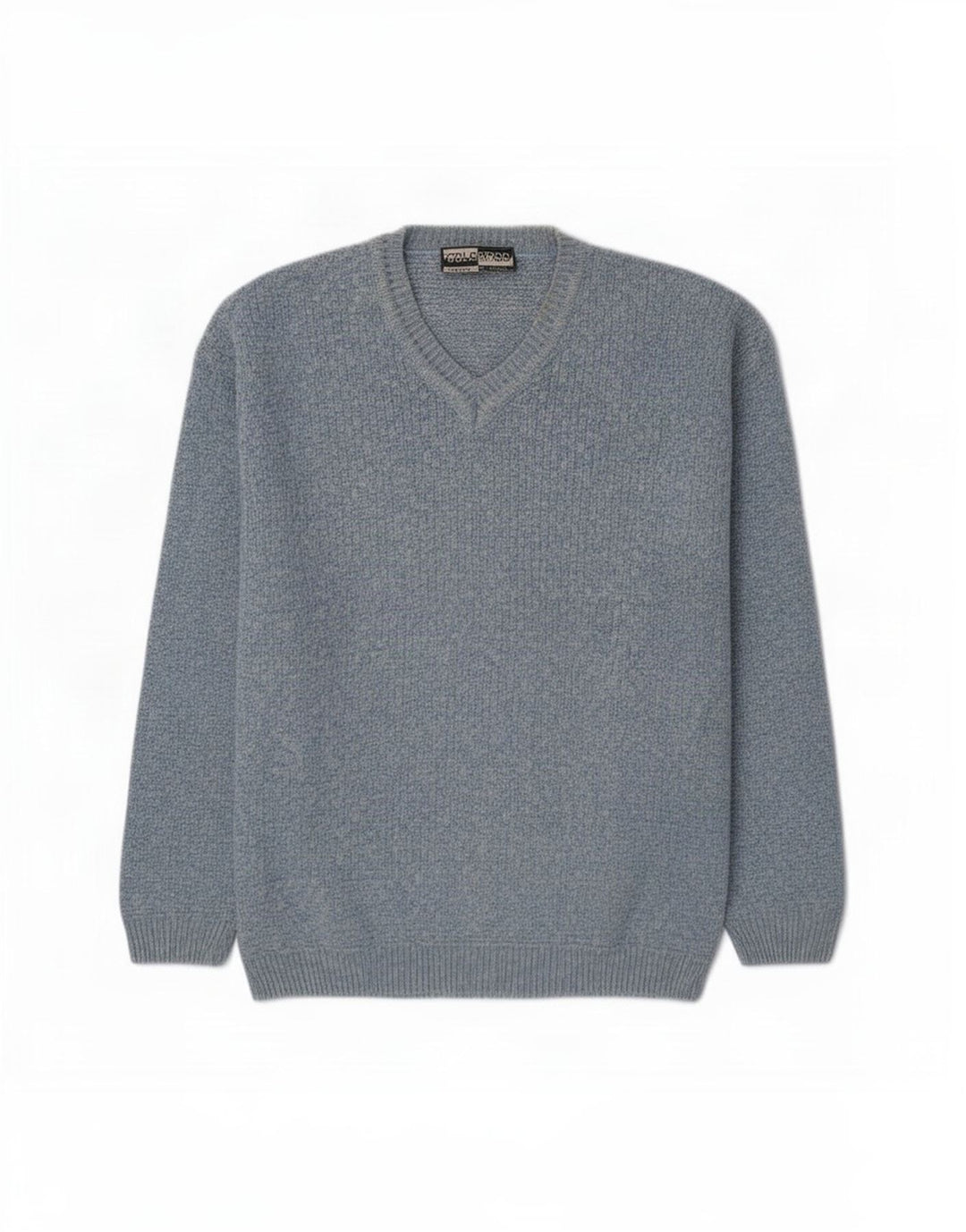 Maglione da uomo Colorado con scollo a V in cotone screziato blu medio