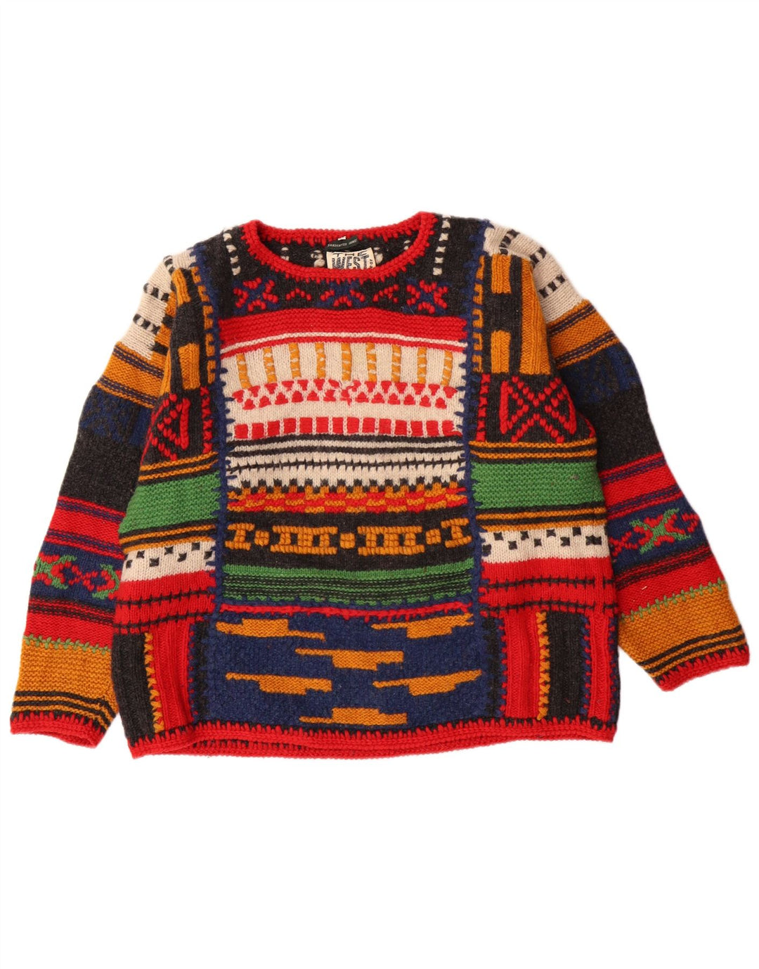 THE WEST END Maglione da donna con scollo a barca UK 14 medio multicolore