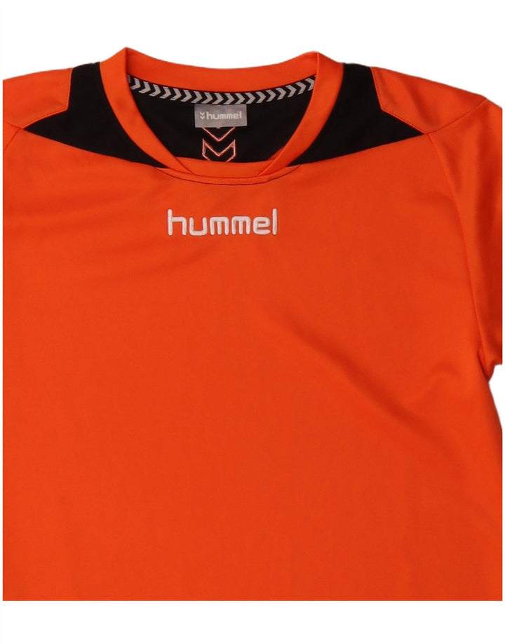 T-shirt grafica da uomo HUMMEL Top piccolo in poliestere color block arancione