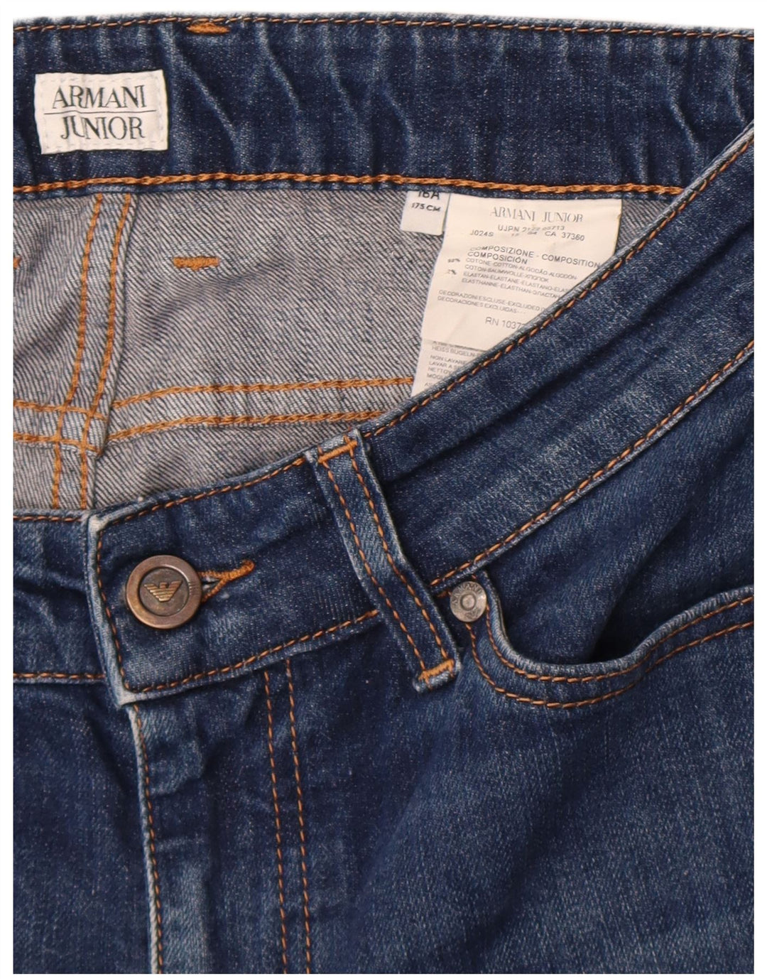 Shorts in denim da ragazzo Armani Junior 15-16 anni W29 Blu Cotone