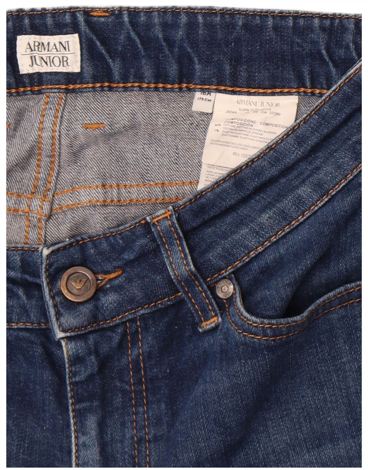 Shorts in denim da ragazzo Armani Junior 15-16 anni W29 Blu Cotone