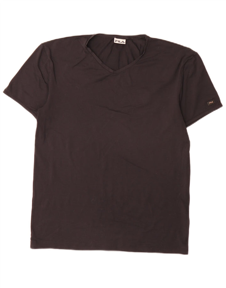 T-shirt Fila da uomo Top media nera