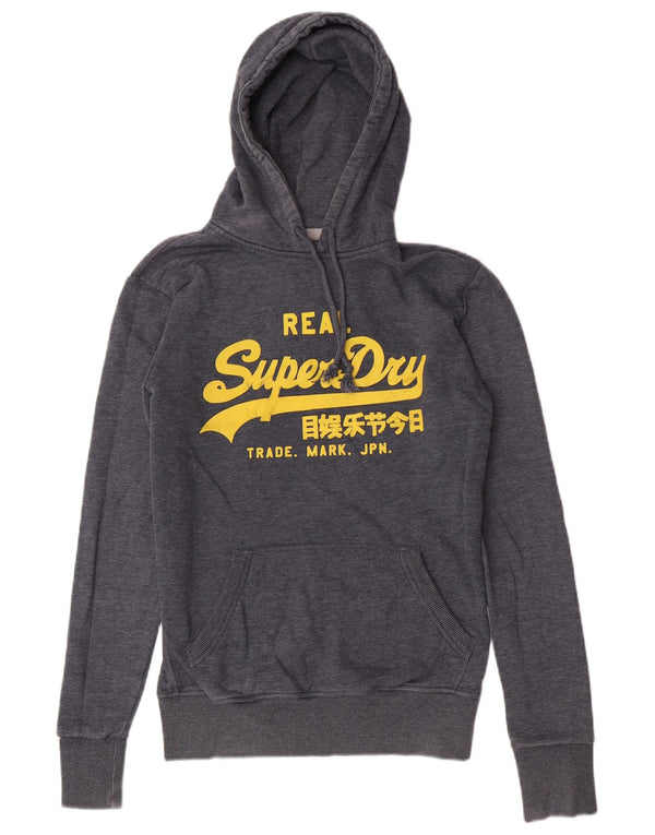 Felpa con cappuccio grafica da uomo Superdry Small in cotone blu navy