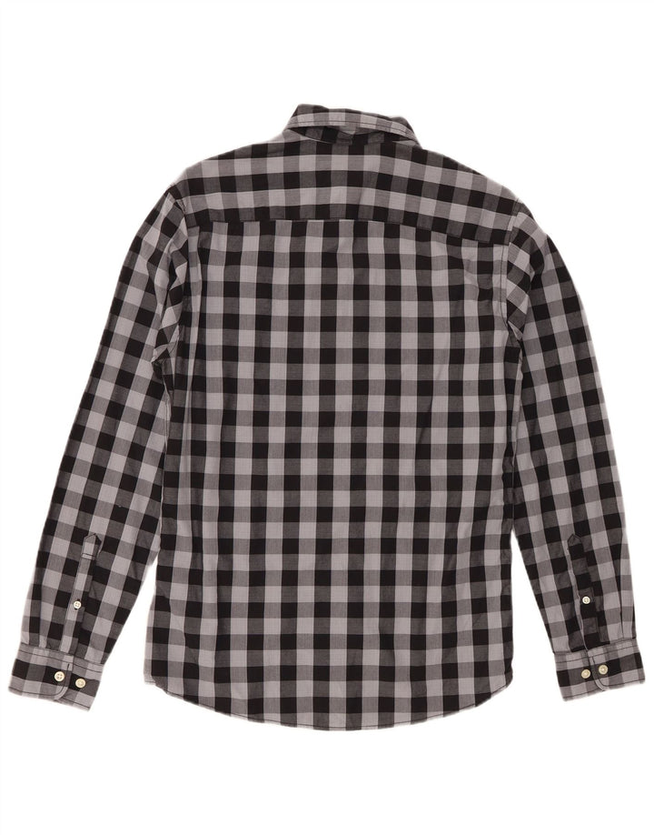 Camicia da uomo Jack & Jones XS in cotone a quadretti grigio
