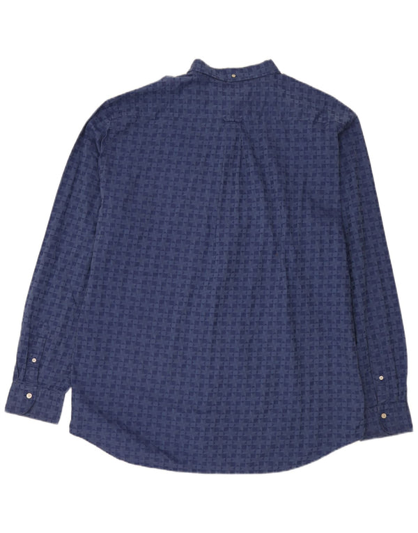 Gant Camicia da uomo vestibilità regolare taglia 47/48 19 3XL cotone geometrico blu