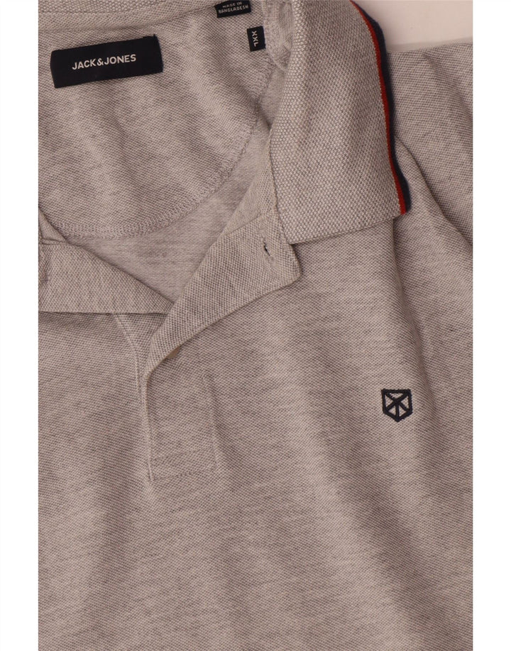 Polo da uomo Jack & Jones 2XL in cotone grigio