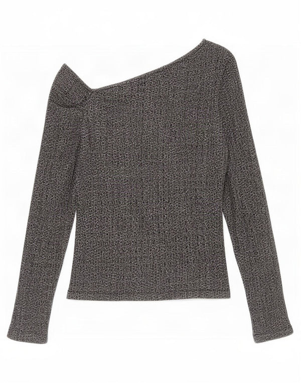 Top monospalla da donna Zara UK 12 medio blu navy screziato