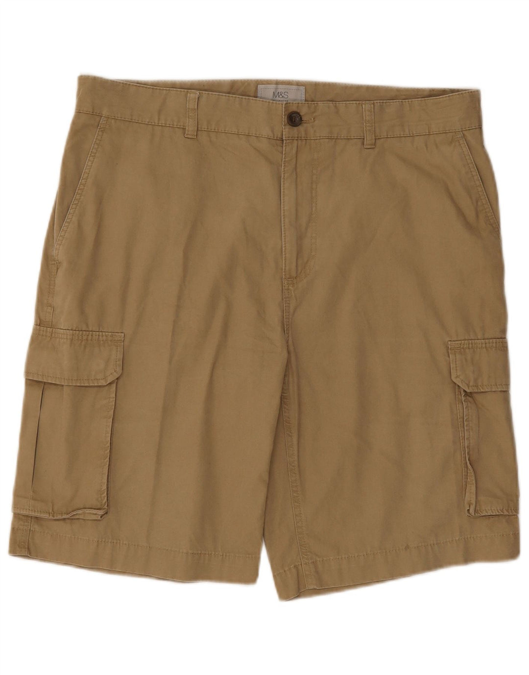Pantaloncini cargo da uomo Marks & Spencer W34 grandi in cotone beige