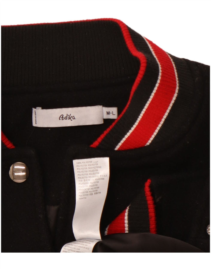 Giacca college grafica da uomo vintage UK 38 poliestere nero medio