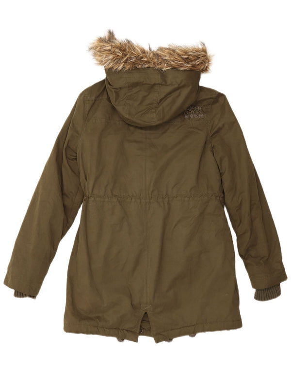 Giacca Parka da donna con cappuccio Superdry UK 14 Large Verde Poliestere