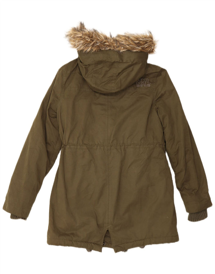 Giacca Parka da donna con cappuccio Superdry UK 14 Large Verde Poliestere