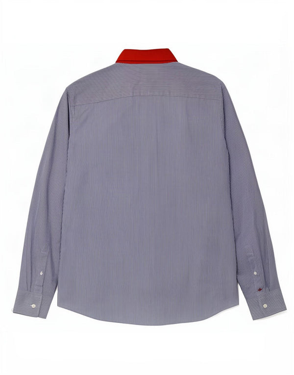 Camicia da uomo Calvin Klein grande in cotone gessato blu