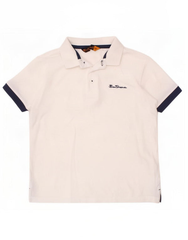 Polo da bambino Ben Sherman 8-9 anni in cotone bianco