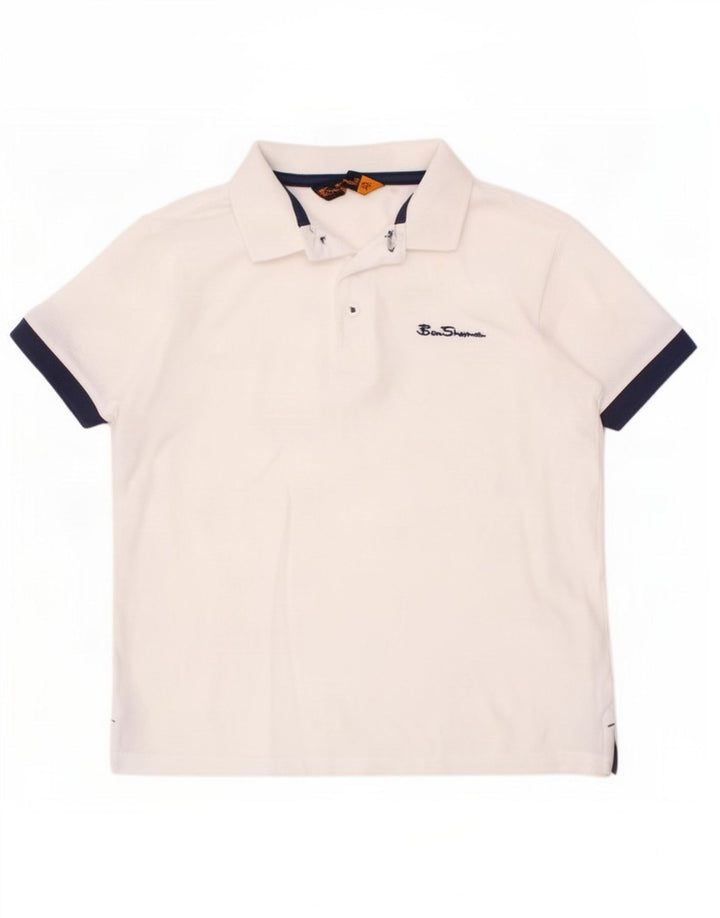 Polo da bambino Ben Sherman 8-9 anni in cotone bianco