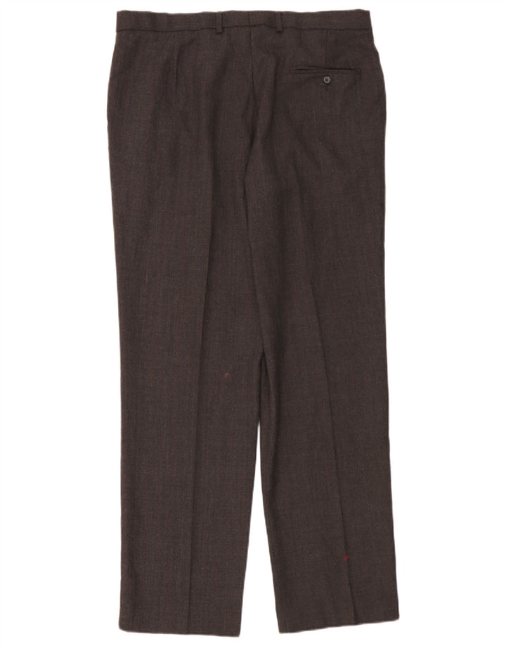 Pantaloni da abito dritti da uomo Marks & Spencer vestibilità regolare W36 L33 lana grigia
