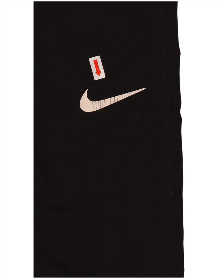 NIKE Womens Graphic Leggings UK 12 Medium  Black Polyester