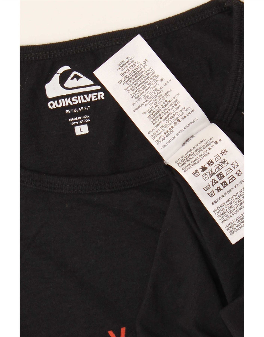Canotta grafica da uomo Quiksilver grande in cotone nero