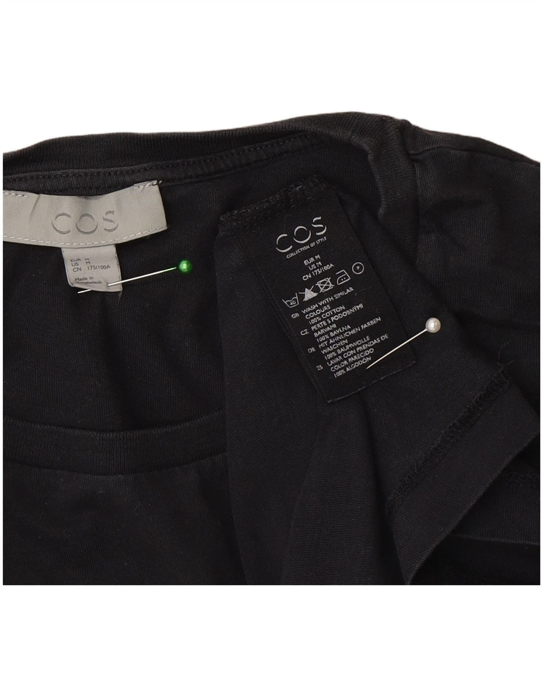 T-shirt da uomo Cos Top in cotone nero medio