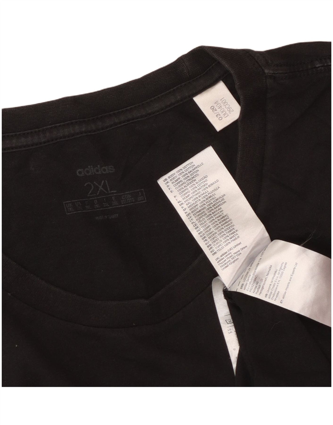 T-shirt grafica da uomo Adidas Top 2XL cotone nero