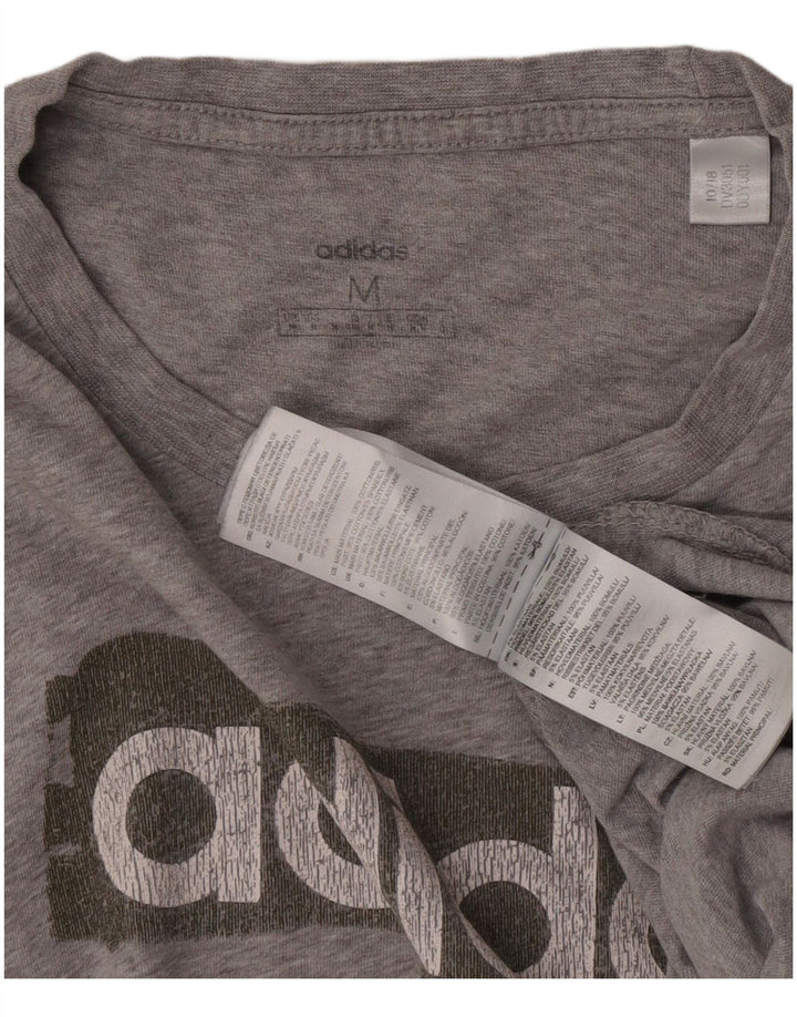 T-shirt grafica da uomo Adidas Top in cotone grigio medio