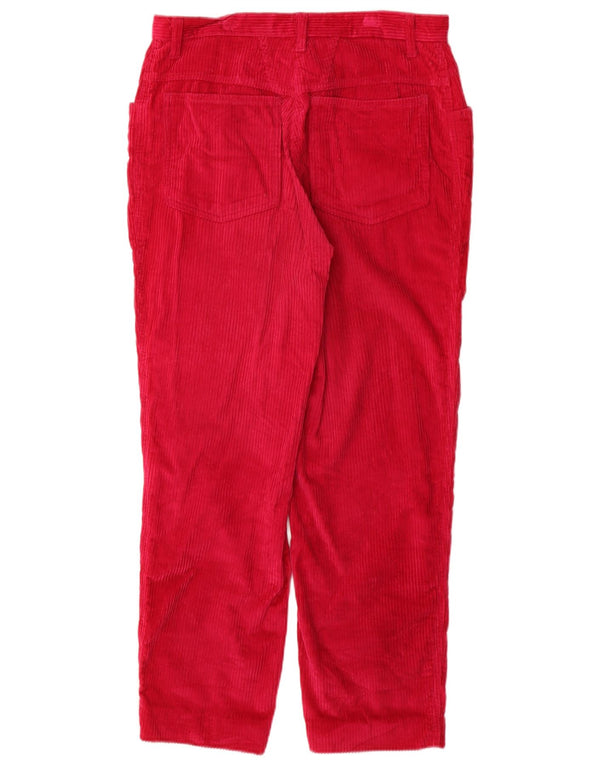 Pantaloni Benetton da donna in velluto a coste affusolati a vita alta IT 48 XL W30 L28 Rosa