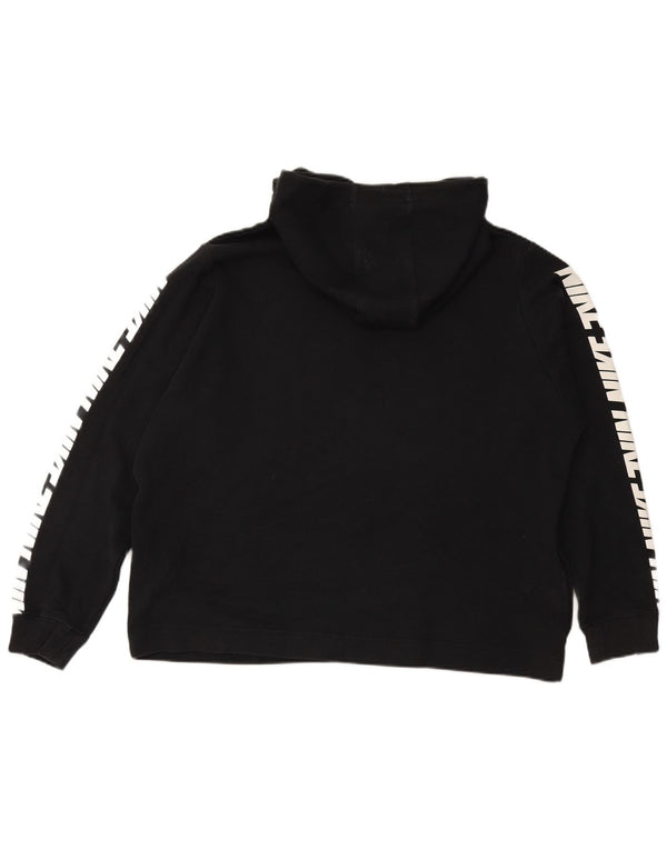 Felpa con cappuccio oversize con grafica NIKE da donna UK 18 XL in cotone nero