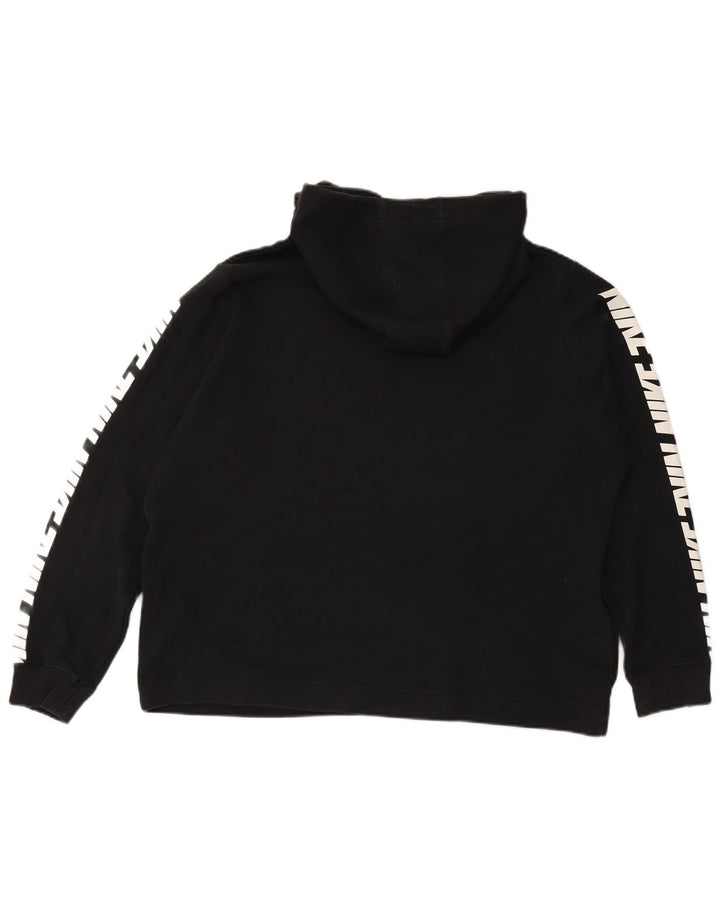 Felpa con cappuccio oversize con grafica NIKE da donna UK 18 XL in cotone nero