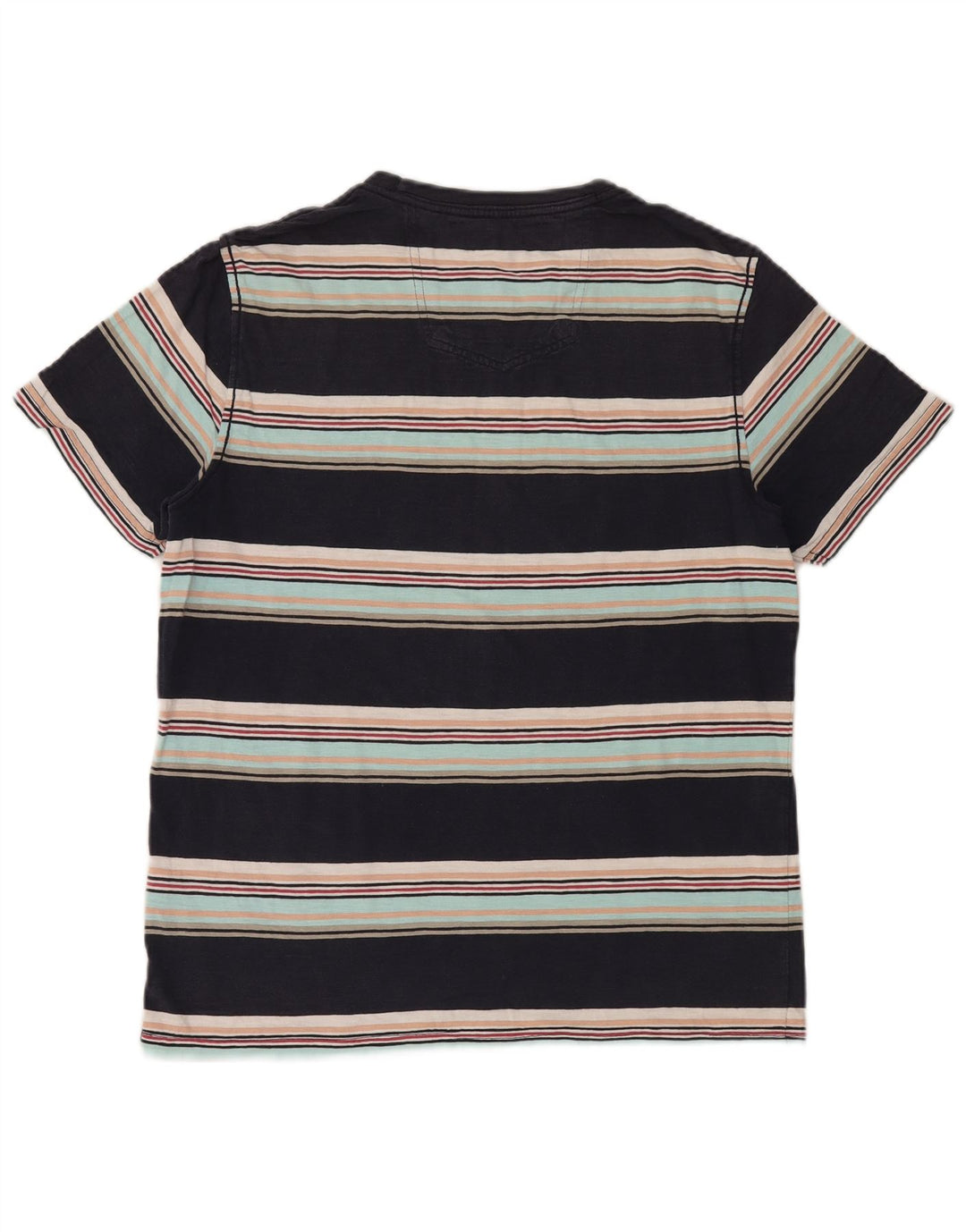 FAT FACE T-shirt da uomo Top in cotone a righe nere medie