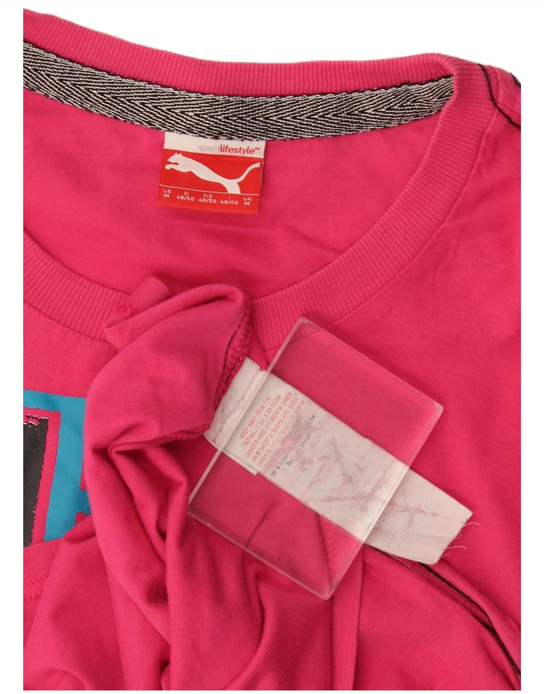 T-shirt grafica da uomo Puma Top in cotone rosa medio